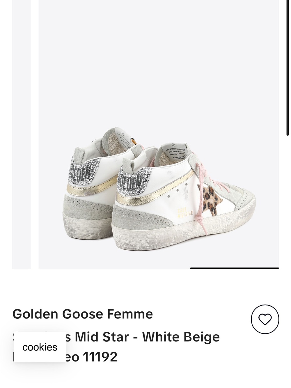 Golden Goose Mid Star Sneakers - White, Beige, Brown Leopard & Pink Laces - Picture 2 of 10